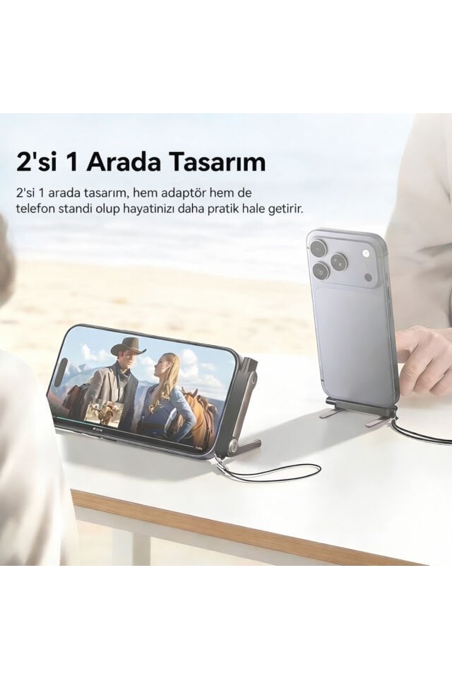 240W 2’si 1 Arada Type-C Hızlı Şarj Kablosu Katlanabilir Standlı Telefon, Tablet ve Laptop Uyumlu