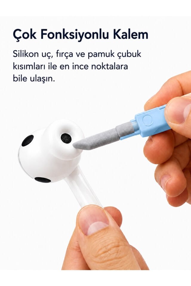 Çok Fonksiyonlu Elektronik Temizlik Kiti Klavye • Tablet • Bilgisayar • Kulaklık • TV • Telefon Uyumlu 7 Aparatlı Detay Temizlik Seti