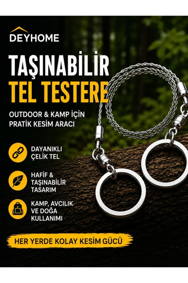 Taşınabilir Tel Testere Kamp Survival Outdoor Cep Tipi Çelik El Mini Zincir Testeresi