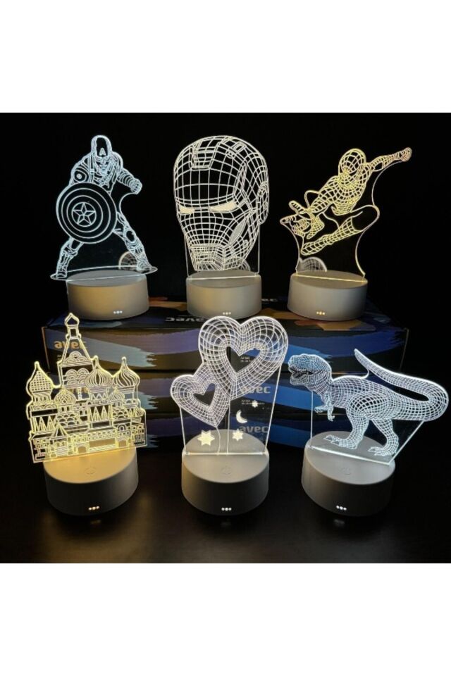 3D LED Gece Lambası – Film & Anime Temalı Dokunmatik Kontrol | 3 Renk Işık | USB & Pilli Kullanım
