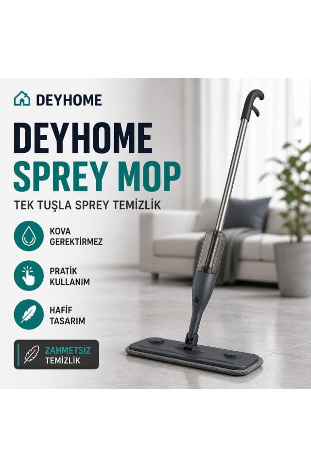 Sprey Mop Temizlik Seti | Su Hazneli Spreyli Paspas | Mikrofiber Bezli | Kovasız Pratik Temizlik