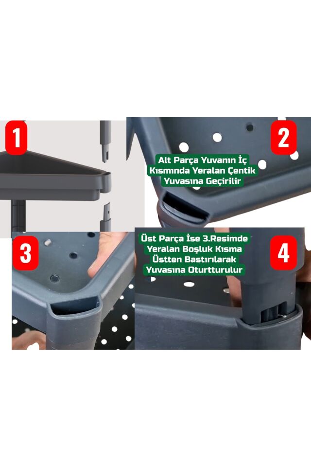 5 Katlı Üçgen Raf Ünitesi – Köşe Alanlar İçin Şık ve Fonksiyonel Depolama Çözümü Mutfak Banyo Salon