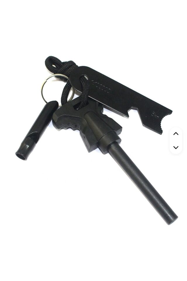 Çok Fonksiyonlu Acil Durum Magnezyum Çubuk Çakmaktaşı Çakmak Kiti (Düdük Hediyeli)