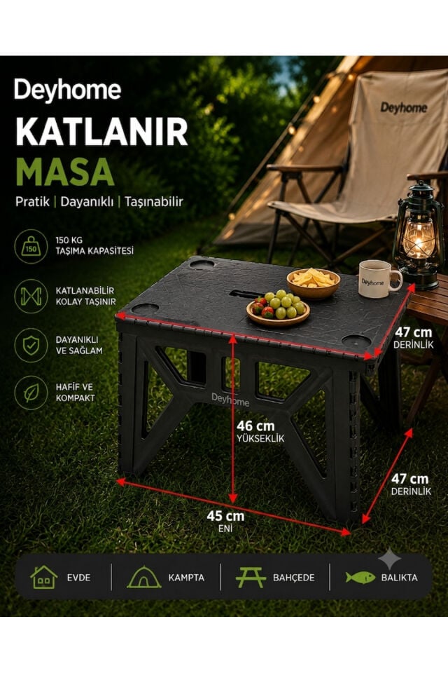  Katlanabilir Kamp Ve Bahçe Masası