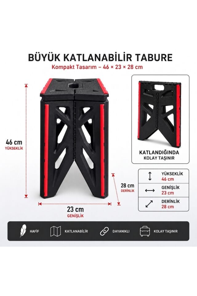  Katlanabilir Büyük Tabure