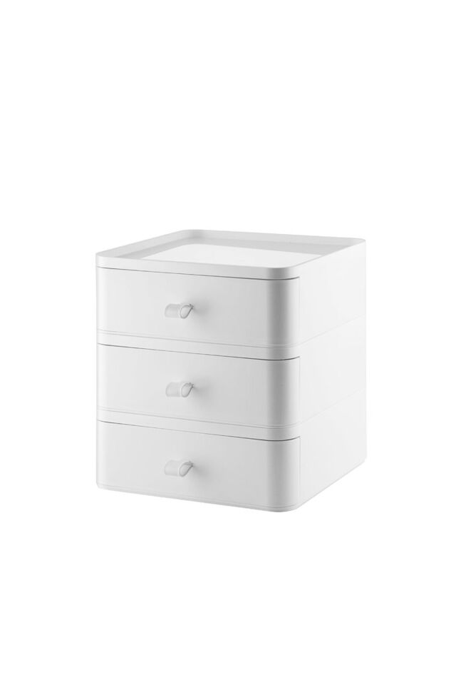 3 Katlı Çekmeceli Masaüstü Organizer – Makyaj, Takı ve Aksesuar Düzenleyici