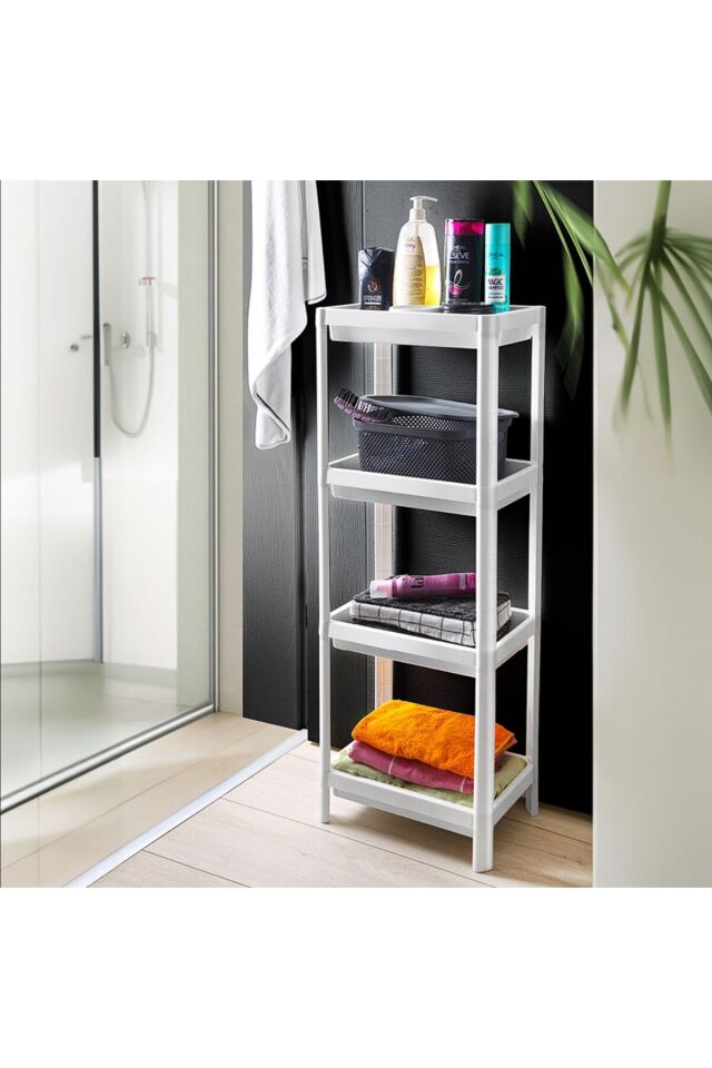 MAGGIE 4 Katlı Banyo & Mutfak Raf Düzenleyici Ünite – Şampuanlık, Havluluk, Dolap ve Organizer