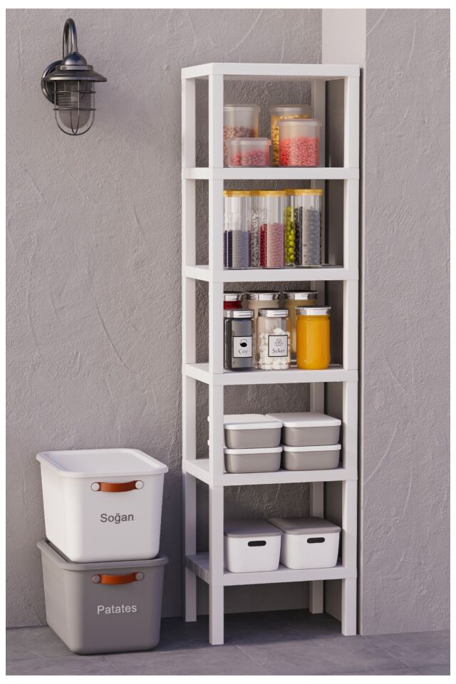 Ombeg Modüler Raf, Çok Amaçlı 6 Bölmeli Raf Ünitesi, 6 Raflı Organizer