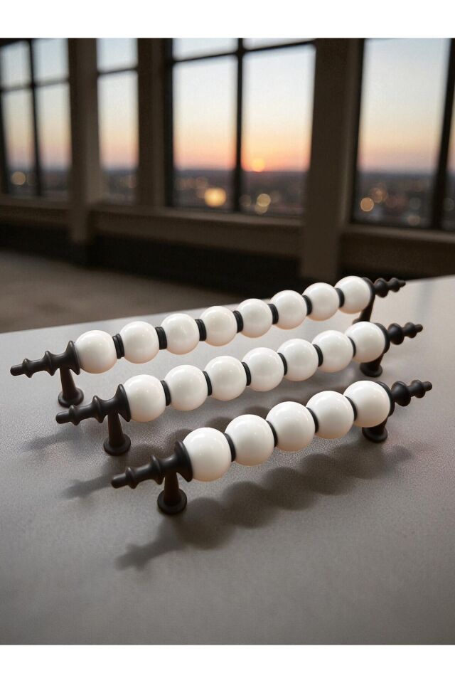 Boncuk Kulp Gold ve Siyah 96mm,128mm ve 160mm Dolap Çekmece Mobilya Kulbu