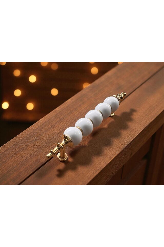 Boncuk Kulp Gold ve Siyah 96mm,128mm ve 160mm Dolap Çekmece Mobilya Kulbu