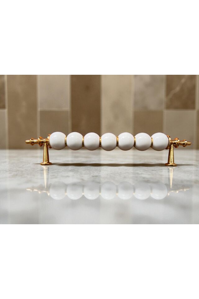 Boncuk Kulp Gold ve Siyah 96mm,128mm ve 160mm Dolap Çekmece Mobilya Kulbu