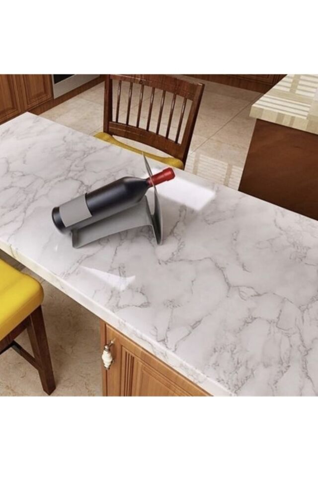 5mt x 60 cm Gri-Mavi-Siyah Mermer Desenli Masa Tezgah Mutfak Su Geçirmez Yapışkanlı Folyo Sticker