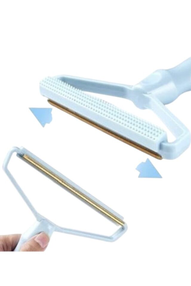 Çift Taraflı Elbise Kazak Plastik Kumaş Tüy Alma ve Tiftik Temizleyici Toplayıcı Taşınabilir (Mavi)