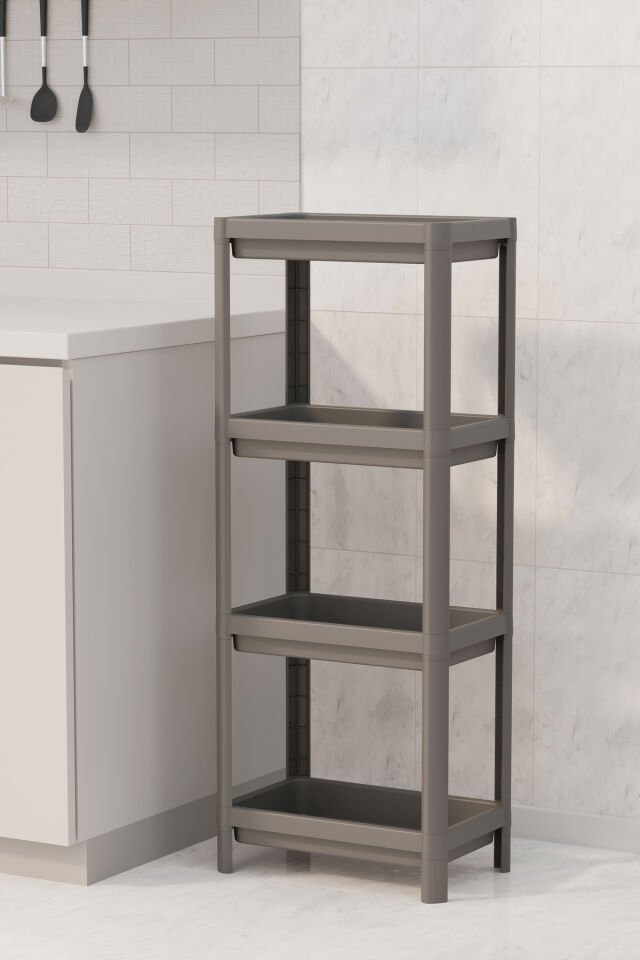 4 Katlı Banyo Raf Ünitesi Vesken Banyo Düzenleyici Şampuanlık Havluluk Dolap