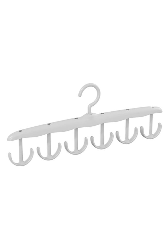 12 Kancalı 360 Derece Dönebilen Dolap Organizatörü için Sütyen, Eşarp, Çanta, Kravat, Kemer Askısı