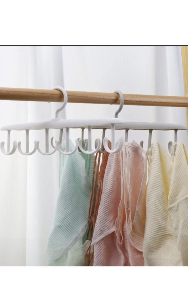 12 Kancalı 360 Derece Dönebilen Dolap Organizatörü için Sütyen, Eşarp, Çanta, Kravat, Kemer Askısı