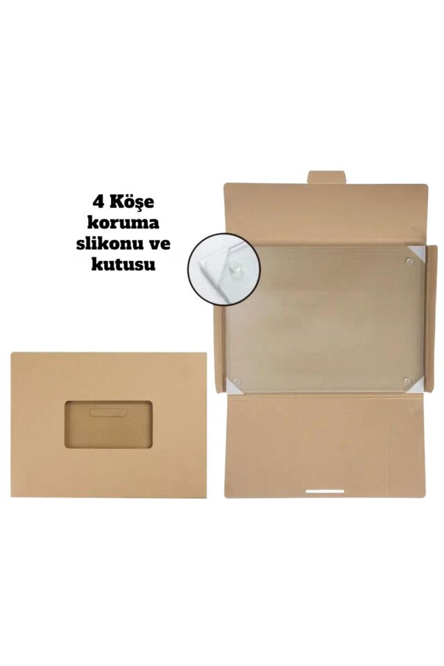 Saplı Temperli Cam Sebze Meyve Doğrama Kesme Tahtası + Yedek Silikon Ayak 25 cmx 35 cm