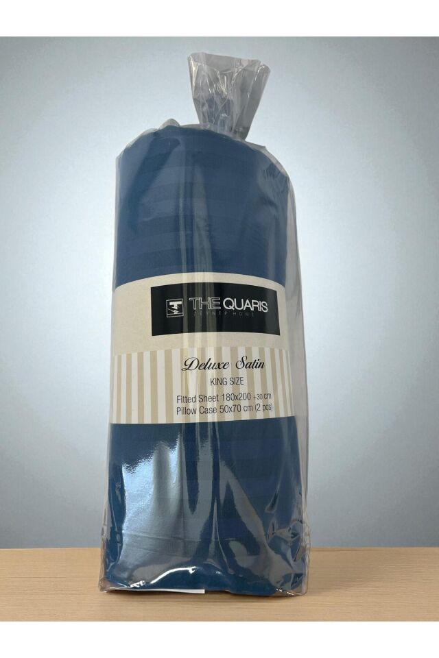 The Quaris Deluxe Pamuk Saten Çift Kişilik Çarşaf (180x200+30cm) ve Yastık Kılıfı (50x70cm)