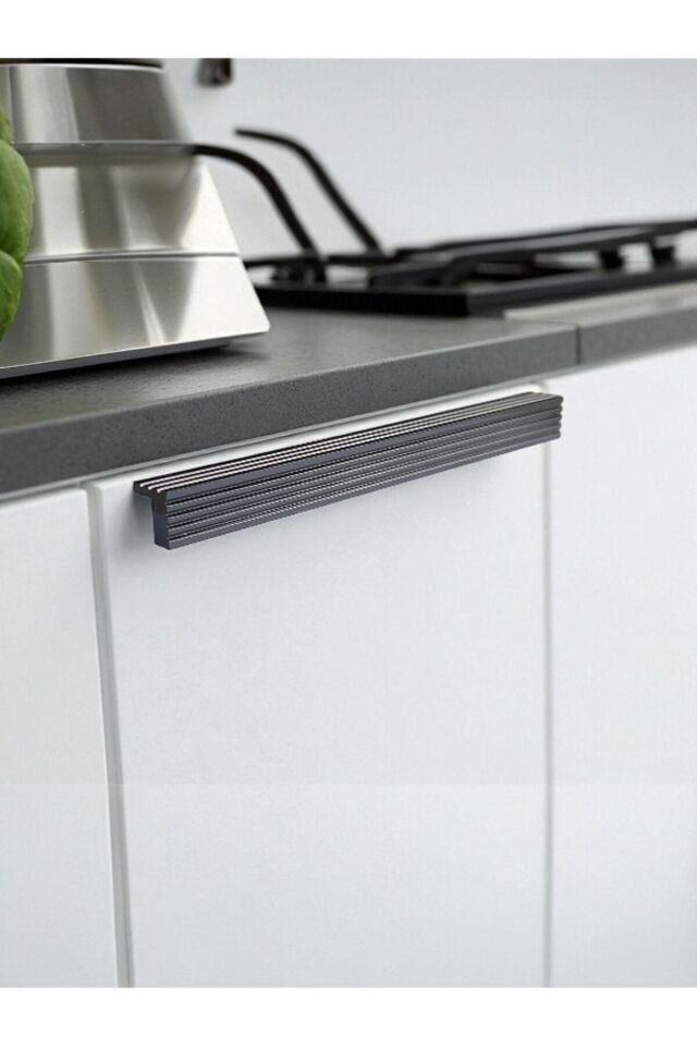 Lüks Dar L Çizgili % 100 Alüminyum Metal 4 Renk Mobilya Çekmece Kapak Kulbu