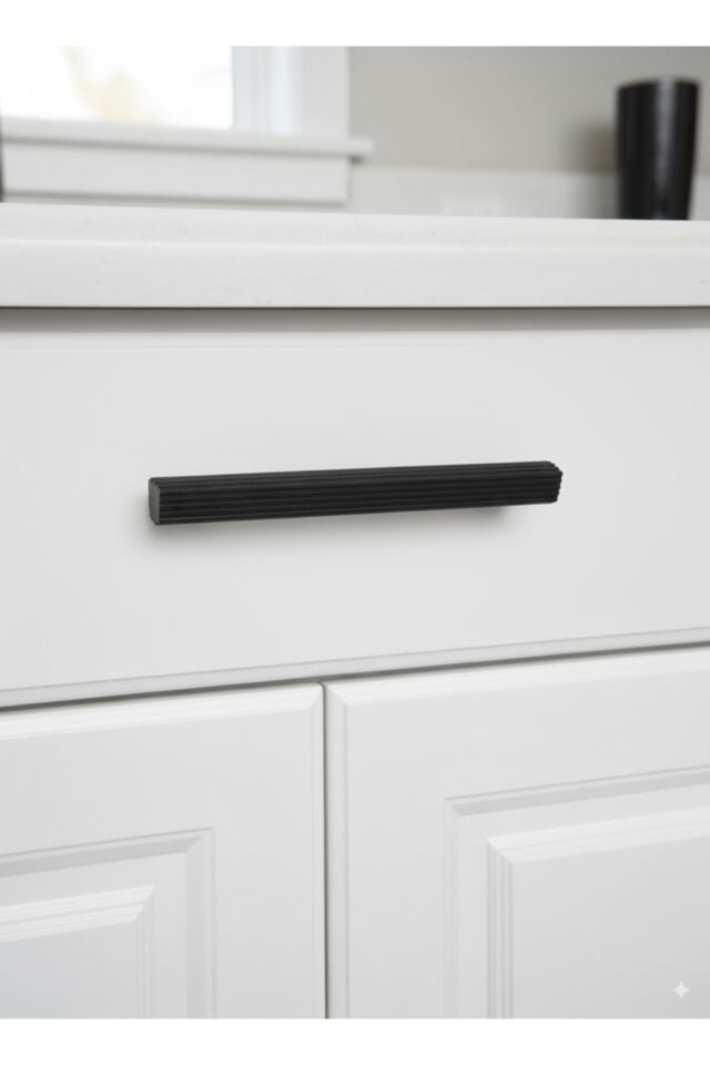 Lüks Dar L Çizgili % 100 Alüminyum Metal 4 Renk Mobilya Çekmece Kapak Kulbu