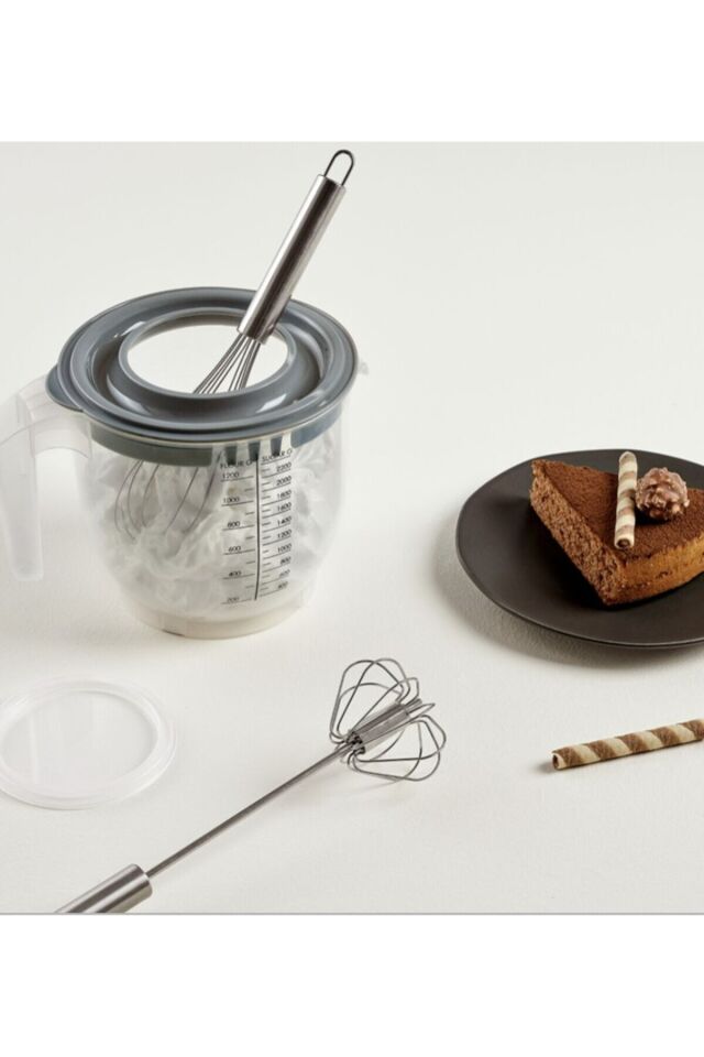 2200 ml Kapaklı ve Ölçülü Mikser Kabı - Koruma Kapaklı, BPA İçermez, Gıdayla Temasa Uygun