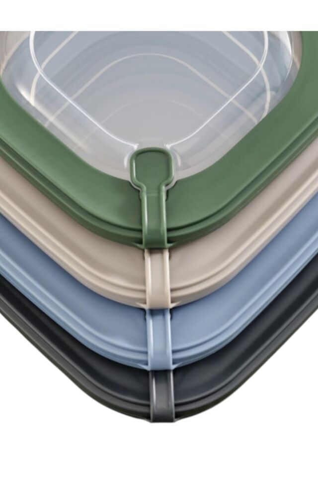 3'lü Micro Line Kare Saklama Seti (600ML-1100ML-1800ML)