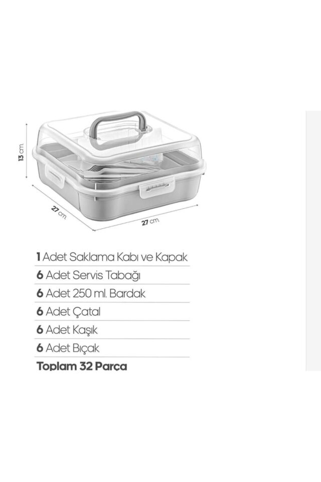 Çantalı Magic Piknik Seti 6 Kişilik 32 Parça (27X27X12,5CM)