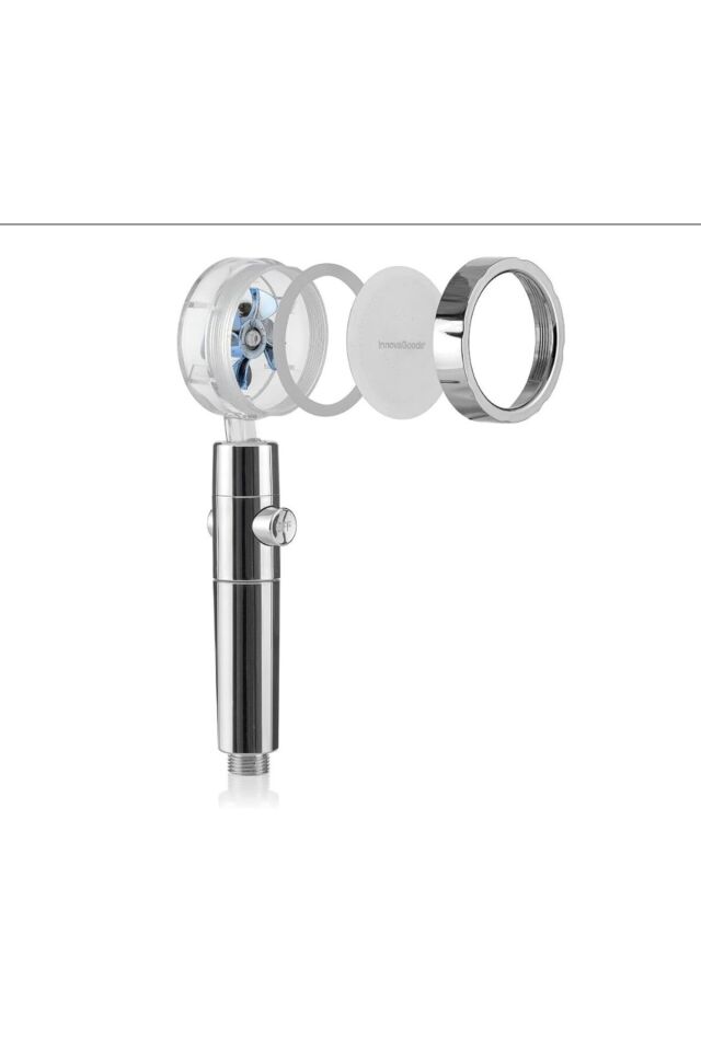 Duş Başlığı 360 Derece Dönebilen Turbo Fanlı Yüksek Basınçlı Duş Başlığı Gri