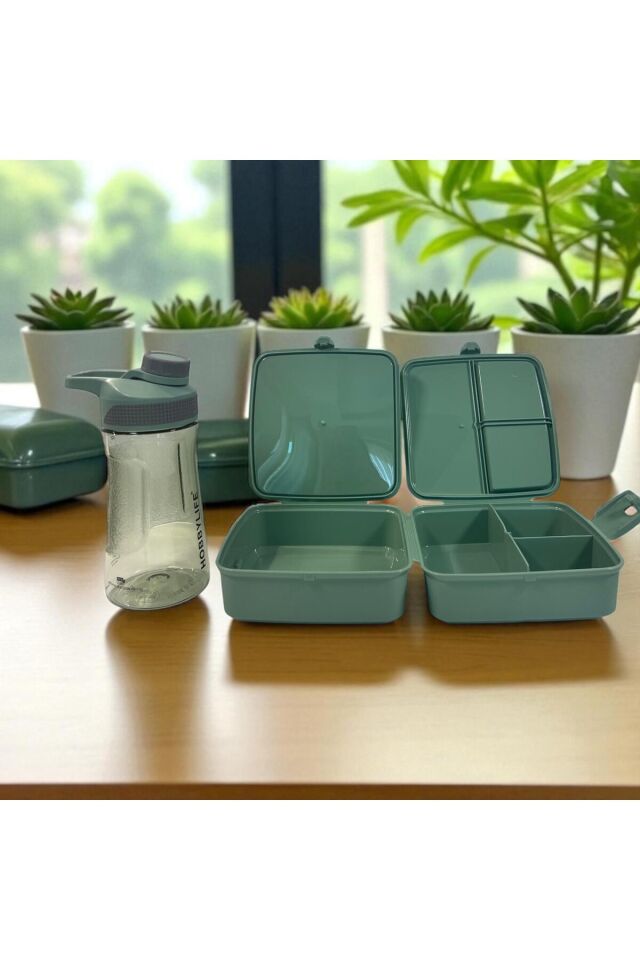 Okul Beslenme Seti: Su Matarası (530ML) ve Desenli Beslenme Kutusu