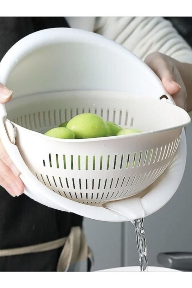 Aqua Hazneli Dönerli Süzgeç Büyük Makarna ,Sebze Süzgeci