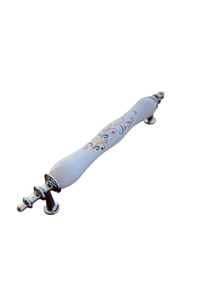 Porselen Kulp Çin Gülü Desenli Mobilya Çekmece Kapak Kulbu