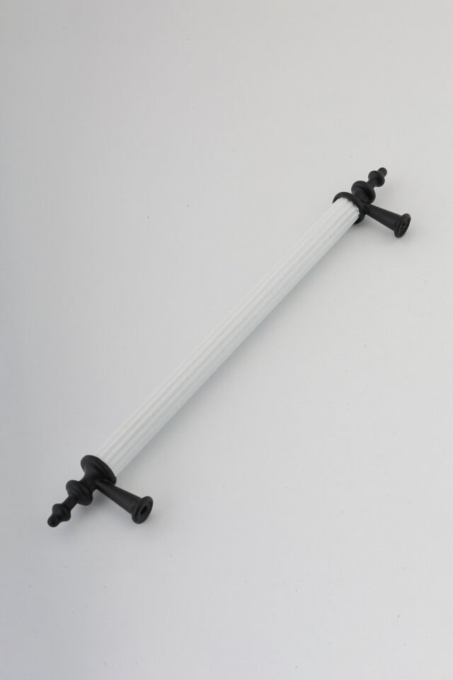 (5 ADET) Zirve Model Beyaz/siyah Kulp Mobilya Kulbu Alüminyum Metal