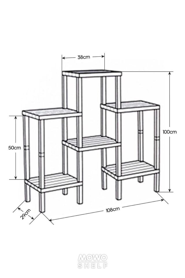 Ombeg 6 Katlı Modüler Raf Banyo Düzenleyici Mutfak Balkon Salon Bahçe Organizeri Beyaz Pratik Montaj