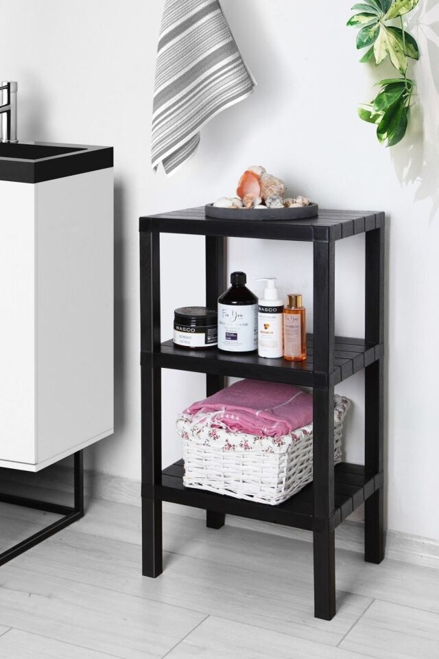 Ombeg 3 Katlı Modüler Banyo Rafı Mutfak Balkon Salon Bahçe Rafı Kitaplık Düzenleyici Organizer