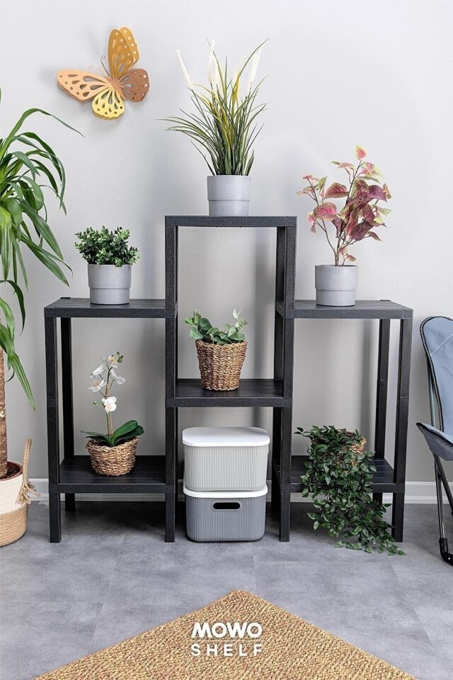 Ombeg 6 Katlı Modüler Raf Banyo Düzenleyici Mutfak Balkon Salon Bahçe Organizeri Pratik Montaj