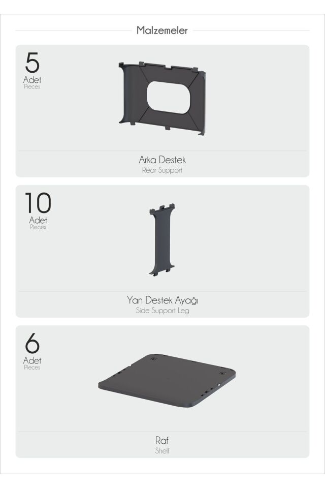 Lüx Yeni Model Modern 5 Katlı Ayakkabılık Beyaz Renk Portatif Ayakkabı Standı 5 Katlı