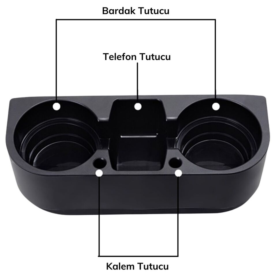 Araç İçi Oto Koltuk Arası Yanı Bardak Kalem Cep Telefon Tutucu Konsol Bardaklık