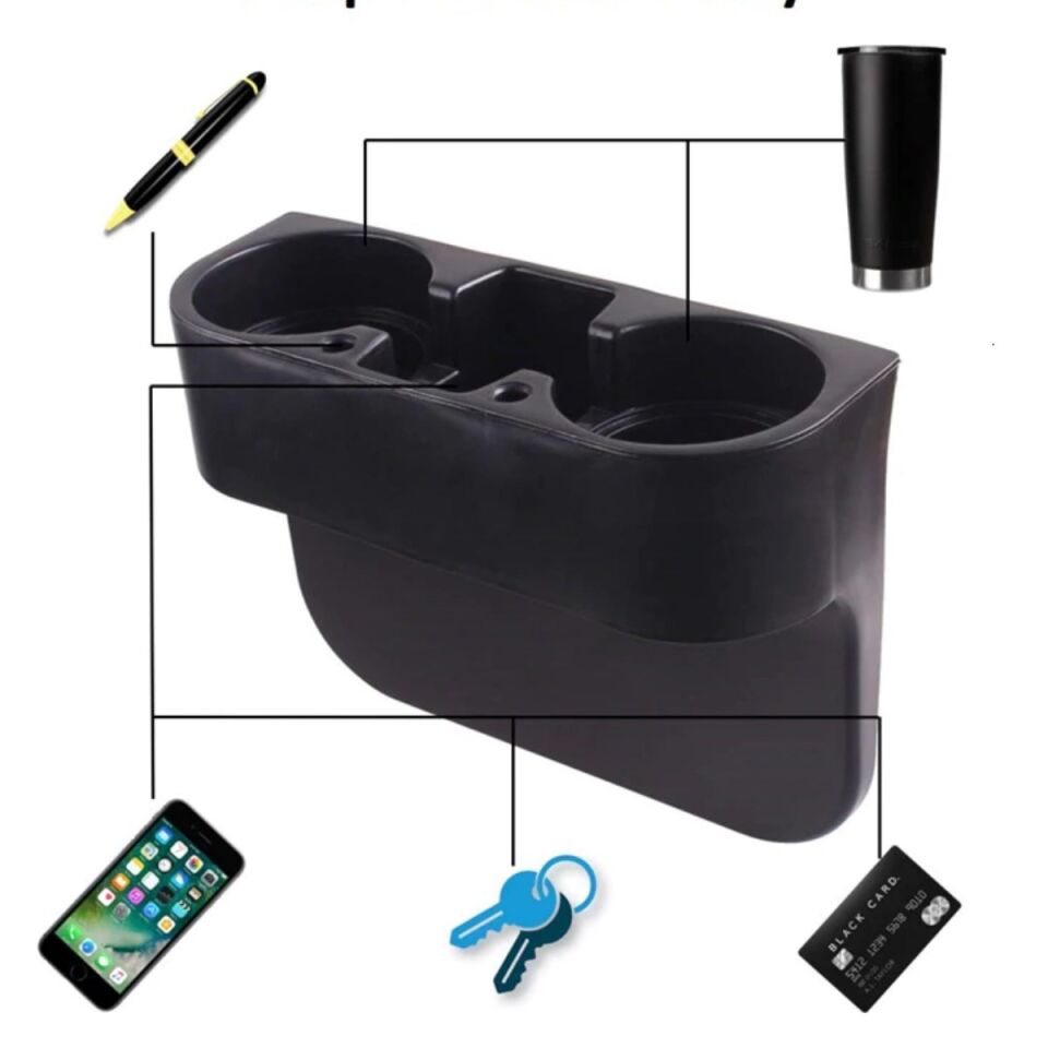 Araç İçi Oto Koltuk Arası Yanı Bardak Kalem Cep Telefon Tutucu Konsol Bardaklık