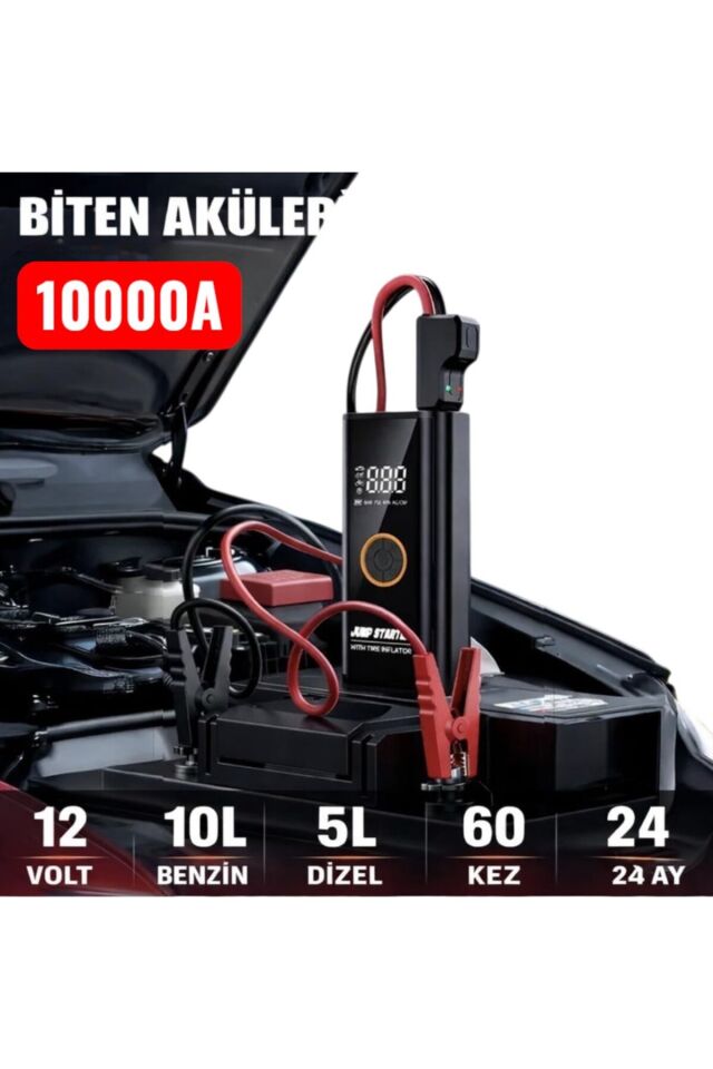 Jump Starter & Tire Inflator Araç Akü Takviye ve Lastik Şişirme Cihazı MC6623