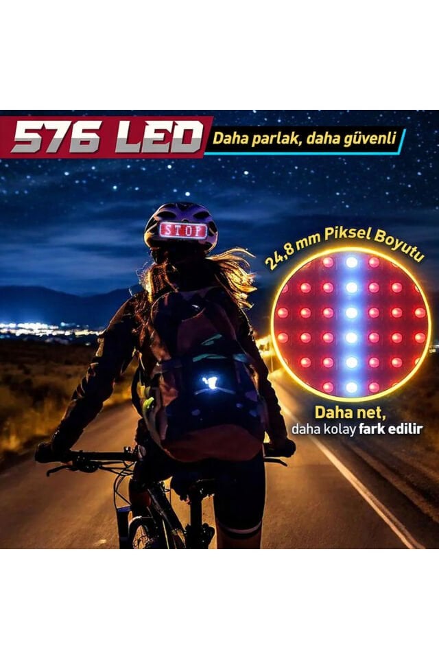 Motosiklet /Bisiklet /Kayak Kask Arkası Bluetooth Uygulamalı LED Panel Ekran Programlanabilir